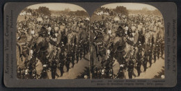 Stereo-Fotografie Keystone View Co., London, Ansicht Delhi, Eingeborene Prinzen Auf Geschmückten Elefanten  - Fotos Estereoscópicas