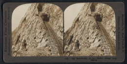 Stereo-Fotografie Keystone View Co., London, Pilatus Bergbahn Auf Dem Weg In Die Wolken, Alpen Aufzug  - Photos Stéréoscopiques