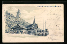 Lithographie Kyffhäuser, Partie Am Denkmal  - Kyffhaeuser