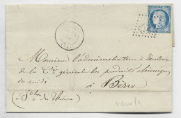 FRANCE N° 60 VARIETE RARE LETTRE GC MIRAMAS BOUCHES DU RHONE 1871 POUR BERRE - 1849-1876: Période Classique