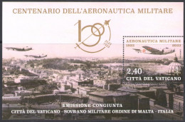 2023 Vaticano - Centenario Aeronautica Militare - Foglietto - Nuovo, MNH** - Joint Issues