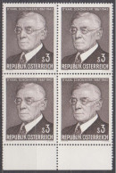 1967 , Mi 1234 ** (2) -  4er Block Postfrisch - 100. Geburtstag Von Karl Schönherr - Unused Stamps