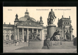 AK Berlin, Bismarckdenkmal Und Reichstagsgebäude  - Tiergarten