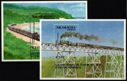 Nicaragua Block 198-199 Postfrisch Eisenbahn #KP978 - Nicaragua