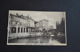 CARTOLINA MODENA BASTIGLIA INTERNO DEL PAESE E CANALE NAVIGLIO VG 1924 RIFILATA RRR - Modena