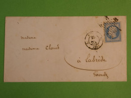 FRANCE  LETTRE   1855  ETOILE DE PARIS A LABREDE   + N°14 LAITEUX  + AFF. INTERESSANT+DP11 - 1849-1876: Classic Period