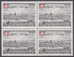 1967 , Mi 1241 ** (3) -  4er Block Postfrisch - Europagespräche Der Stadt Wien - Unused Stamps