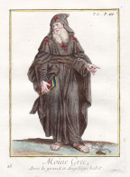 Moine Grec Avec Le Grand Et Angelique Habit - Greece Griechenland Greek Monk Mönch / Mönchsorden Monastic Or - Estampes & Gravures