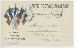 FRANCE CARTE POSTALE MILITAIRE 1914 VIVE LA FRANCE 1914 POUR SAONE ET LOIRE - WW I