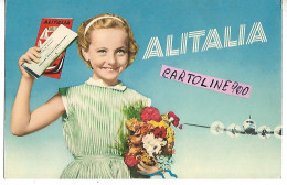 Aerei Alitalia Pubblicita Veduta Aereo Alitalia Bambina Con Biglietti Alitalia Publialit 6 ( 10 X 15/ V.retro) - 1946-....: Moderne