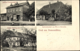 CPA Bennemühlen Wedemark Niedersachsen, Bahnhof, Gastwirtschaft Ww. A. Giesecke, Schloss Hedwigsruh - Other & Unclassified