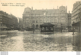 PARIS CRUE DE LA SEINE 1910 LA GARE SAINT LAZARE - Überschwemmung 1910