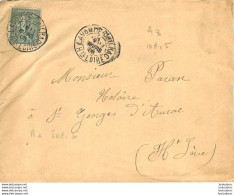 ENVELOPPE 1906   TYPE  A3  IND.  5  AVEC COURRIER INTERIEUR - 1877-1920: Semi Modern Period