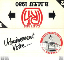 CALENDRIER CASTRES  REGIE MUNICIPALE DES TRANSPORTS URBAINS R.M.T.U. 1980 - Kleinformat : 1971-80