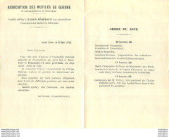 ASSOCIATION DES MUTILES DE GUERRE  ARRONDISSEMENT DE SAINT FLOUR - 1914-18