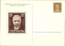 Entier Postal CPA 4. Bundestag U. 33. Dt. Philatelistentag 1927, Ernst Stock, GS DR PP 97 C2 09 - Sonstige & Ohne Zuordnung