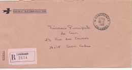 Cachet Manuel De Cambremer - Sur Enveloppe De Service Recommandée - Manual Postmarks
