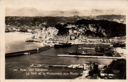 N°3295 W -cpsm Nice -le Port Et Le Monument Aux Morts- - Transport (sea) - Harbour