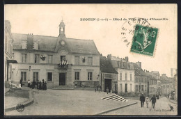 CPA Ecouen, Hôtel De Ville Et Rue D`Ezanville  - Ezanville