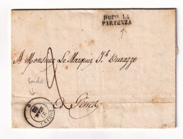 Lettre 1852 Dopo La Partenza Italie Italia Torino Turin Demichelis Tailleur Marquis Durazzo Genova Stati Di Savoia - Sardinia