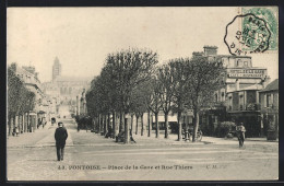 CPA Pontoise, Place De La Gare Et Rue Thiers  - Pontoise