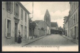 CPA Presles, Rue De Paris Et Bureau De Poste  - Presles