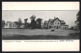 AK Center Harbor, NH, Plymouth Street And The Square With Post Office  - Otros & Sin Clasificación