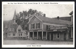 AK Grand Gorge /Catskill Mountains, NY, Lower Main Street With Post Office  - Autres & Non Classés