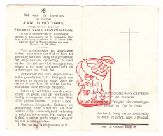 DP Jan D'Hooghe ° Grembergen Dendermonde 1910 † 1953 X E. Van Cauwenberghe // Mettepenningen De Brandt Vandevelde - Devotion Images