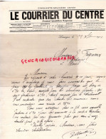 87- LIMOGES- LETTRE LE COURRIER DU CENTRE- PRESSE JOURNAL-18 RUE TURGOT- 1911- M. J. FEIGNEUX NOTAIRE A NIEUL - Ambachten