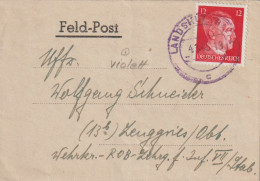 Very Late German Feldpost WW2 Kraftfahr Ersatz Abteilung 7 In Landshut To Wehrkreis ROB Lehrgang Für Infanterie VII/Stab - Militaria