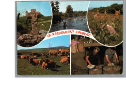 EN PARCOURANT L'AUBRAC - Croix En Pierre Arnica Fleur Vache Fabrique Du Fromage - Autres & Non Classés