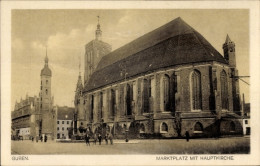 CPA Guben In Der Niederlausitz, Marktplatz, Hauptkirche - Sonstige & Ohne Zuordnung