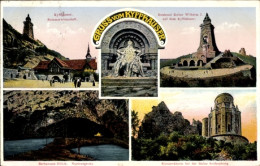 CPA Steinthaleben Kyffhäuserland, Kyffhäuser, Denkmal Kaiser Wilhelm I, Neptungrotte, Barbarossahöhle - Autres & Non Classés
