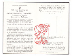 DP Oscar Lodewijk Verlaeckt ° Grembergen Dendermonde 1876 † 1955 X Josephine Peleman // Van Damme - Images Religieuses