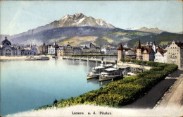 CPA Luzern Stadt Schweiz, Teilansicht Und Pilatus - Other & Unclassified