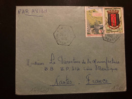 LETTRE Par Avion Pour La FRANCE TP 20F + 5F OBL. HEXAGONALE Tiretée 28-1 1965 KARIANGA - Madagaskar (1960-...)