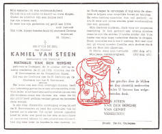 DP Kamiel Van Steen ° Oudegem Dendermonde 1887 † 1958 X Nathalie Vandeberghe // Van Gendt Vereecken - Devotion Images