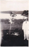 Photo Originale - Militaria -1933/34 -croisiere Croiseur JEANNE D'ARC - Madagascar - Anivorano Lac Sacré -cornes Bufffl  - Guerre, Militaire