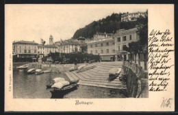 Cartolina Bellagio, Ortspartie Vom Hafenbecken Aus, Mit Hotel Des Etrangers  - Autres & Non Classés