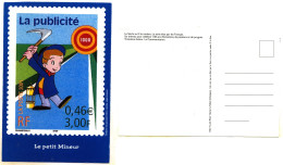 Carte Postale Philatélique Française : ‘’la Publicité, Le Petit Mineur’’, Année 2001 - 210 - Autres & Non Classés