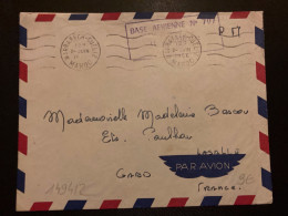 LETTRE En FM BASE AERIENNE N°707 OBL.MEC. 2 JUIN 1956 MARRAKECH-GUELIZ - Correo Aéreo Militar