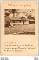 AU CAMEROUN  VILLAGES INDIGENES   CARTE FORMAT 11 X 7.50 CM DOS VIERGE - Unclassified