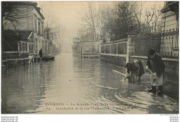 ASNIERES SUR SEINE INONDATION DE LA RUE TRAVERSIERE CRUE 1910 - Asnieres Sur Seine