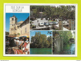 84 L'ISLE SUR LA SORGUE En 3 Vues Marché Roue De Moulin Citroën 2CV Renault R5 VW BUS VOIR DOS - L'Isle Sur Sorgue