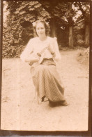 Photographie Vintage Photo Snapshot Guitare Mandoline Musique Musicienne - Sonstige & Ohne Zuordnung