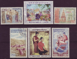 Asie - Royaume Du Laos - Tradition - 6 Timbres Différents - 7421 - Laos