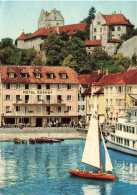 ALLEMAGNE - Meersburg Am Bodensse - Hafen Mit Hotel Seehof Und Alten Schloss - Animé - Colorisé - Carte Postale - Meersburg