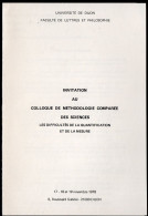 Dijon (21)  Invitation Colloque Méthodologie Des Sciences 1978   (PPP47378) - Non Classés