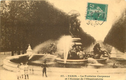  75 - PARIS -  LA FONTAINE CARPEAUX ET L'AVENUE DE L'OBSERVATOIRE - Arrondissement: 06